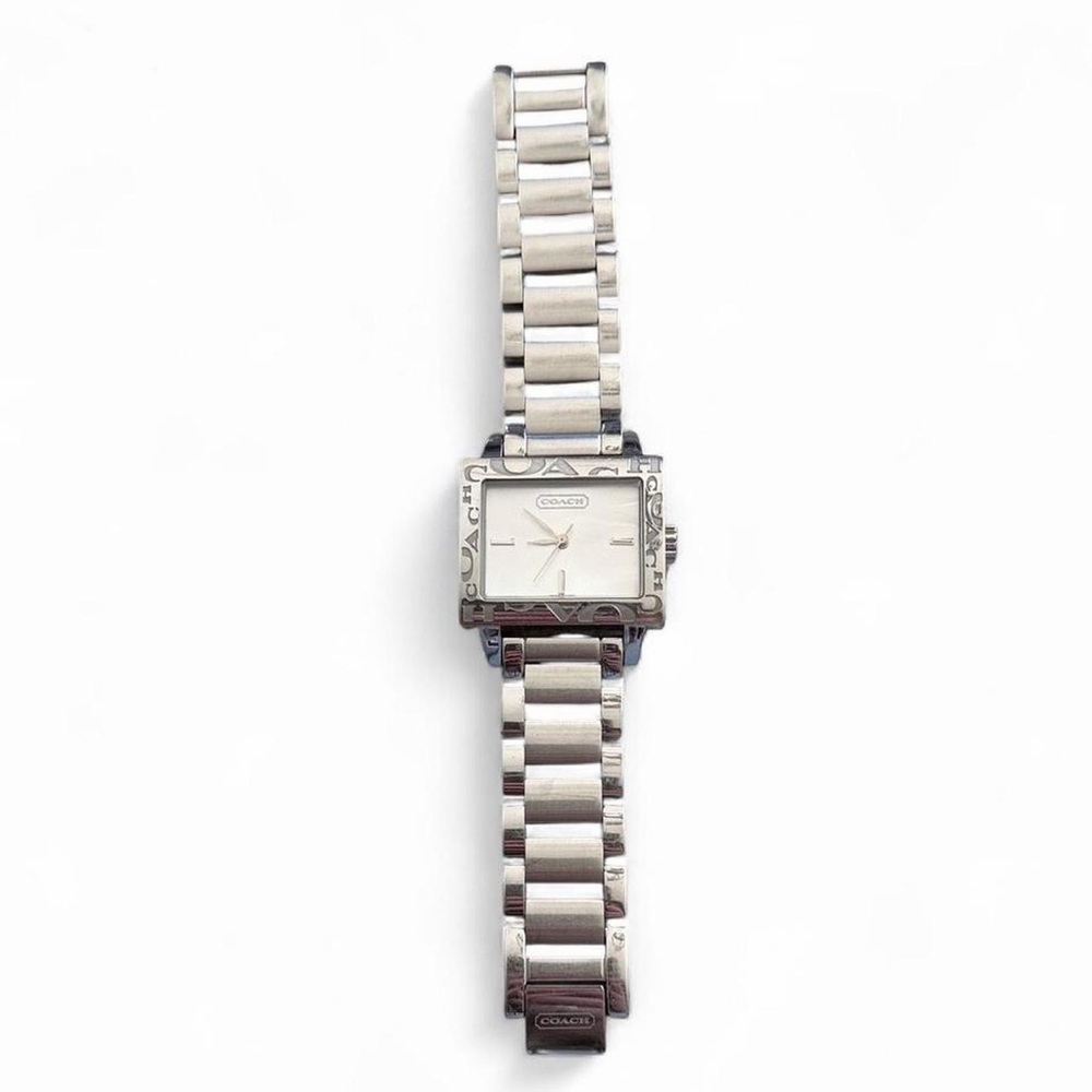 Vintage Coach Rectangular Logo Bezel Stainless St… - image 2